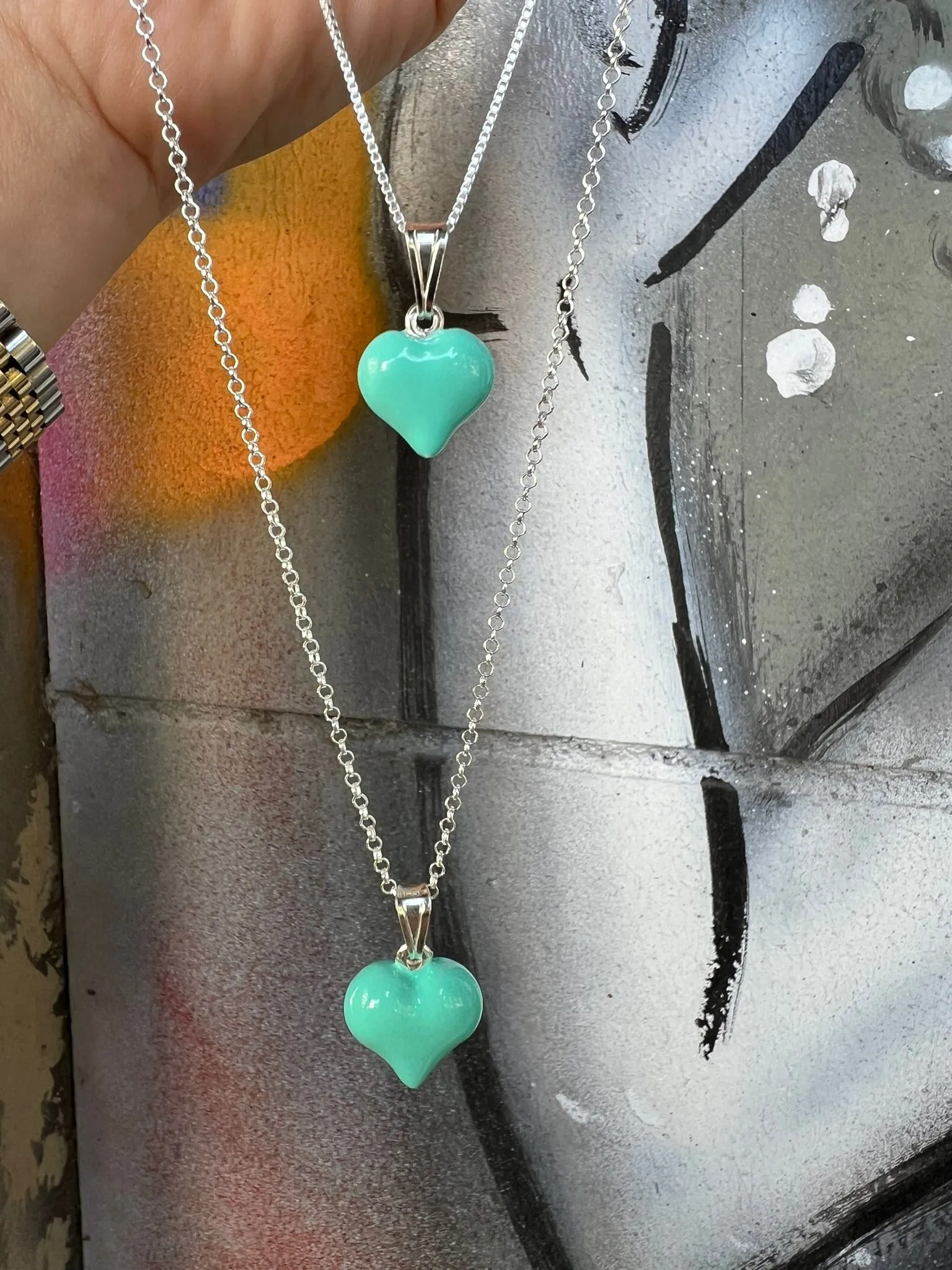 Israeli jewelry Necklace for women. Heart pendant on a silver chain.