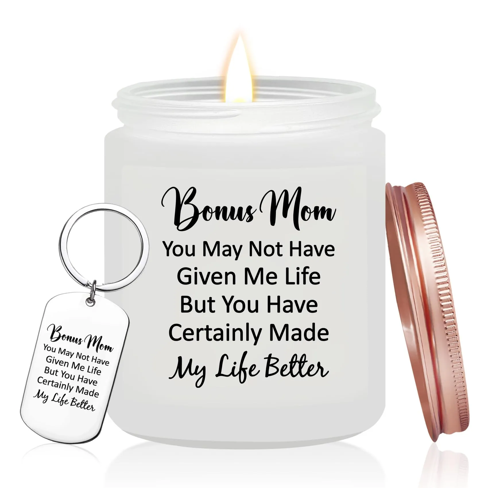 KOYFOYO Bonus Mom Mothers Day Gifts - Bonus Mom Gifts from Daughter - Christmas Birthday Gifts for Bonus Mom from Son - Bonus Mom Candle Gifts for Stepmom