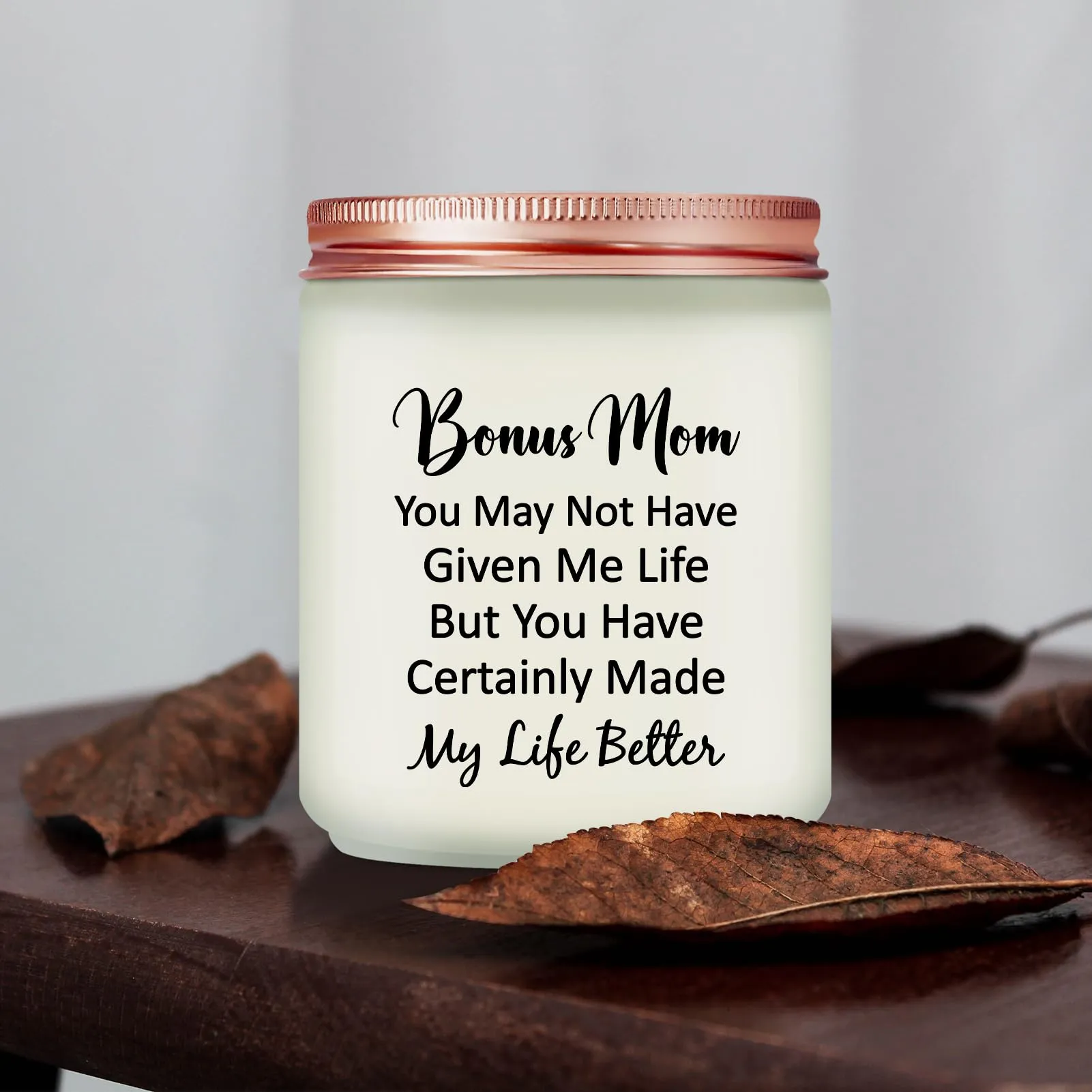 KOYFOYO Bonus Mom Mothers Day Gifts - Bonus Mom Gifts from Daughter - Christmas Birthday Gifts for Bonus Mom from Son - Bonus Mom Candle Gifts for Stepmom