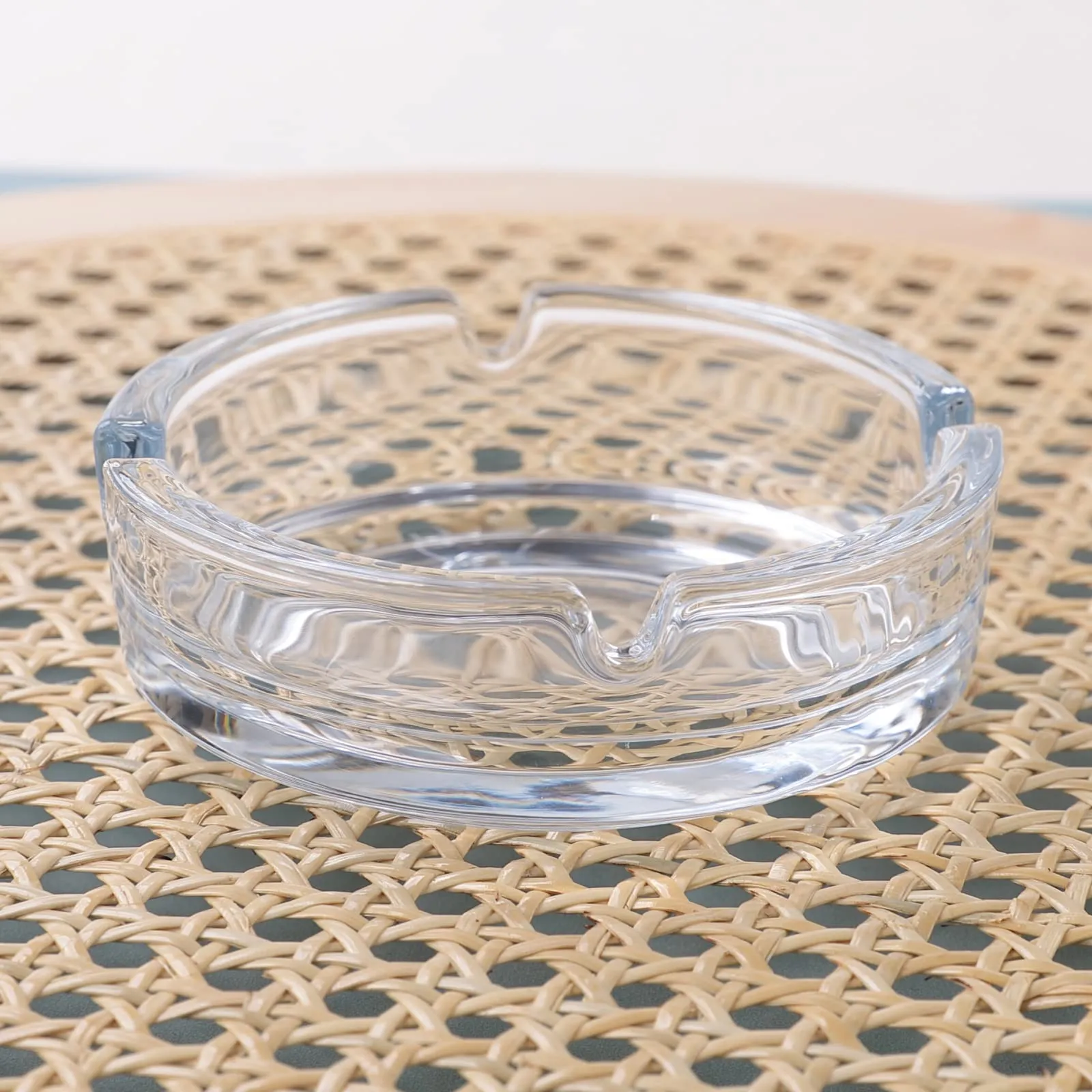 Kuber Industries Decorative Ash tray Stylish|Round Shape Pack of 2 (Transparent)