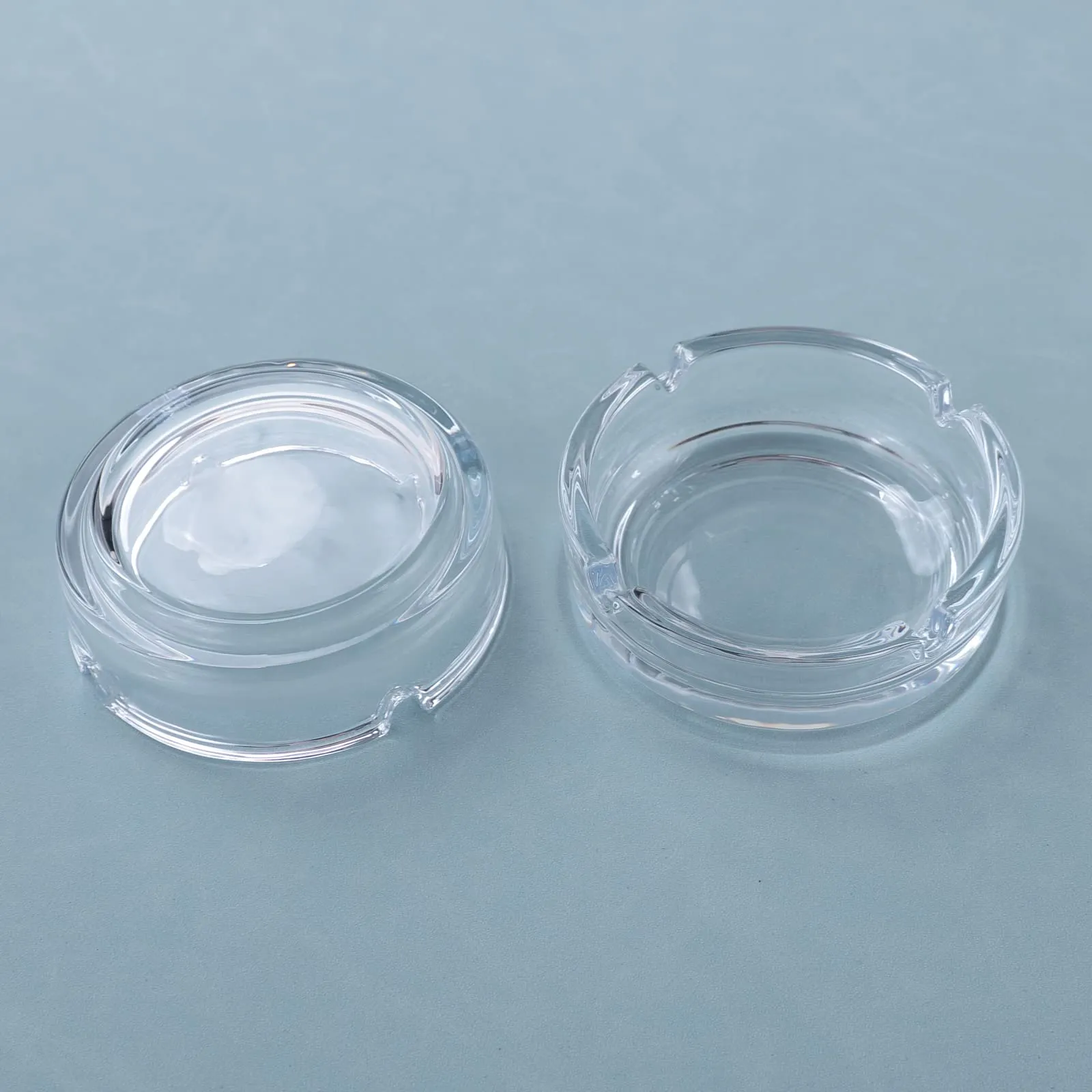 Kuber Industries Decorative Ash tray Stylish|Round Shape Pack of 2 (Transparent)