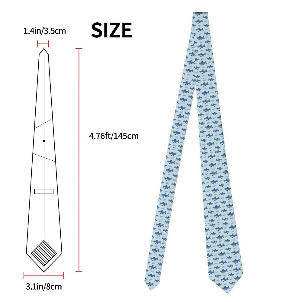 Light Blue Tie: Shark Pattern