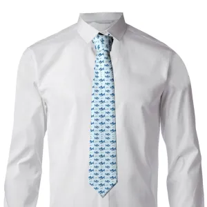 Light Blue Tie: Shark Pattern