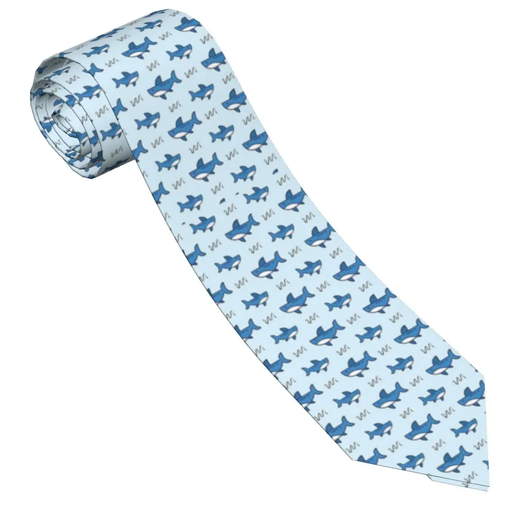 Light Blue Tie: Shark Pattern