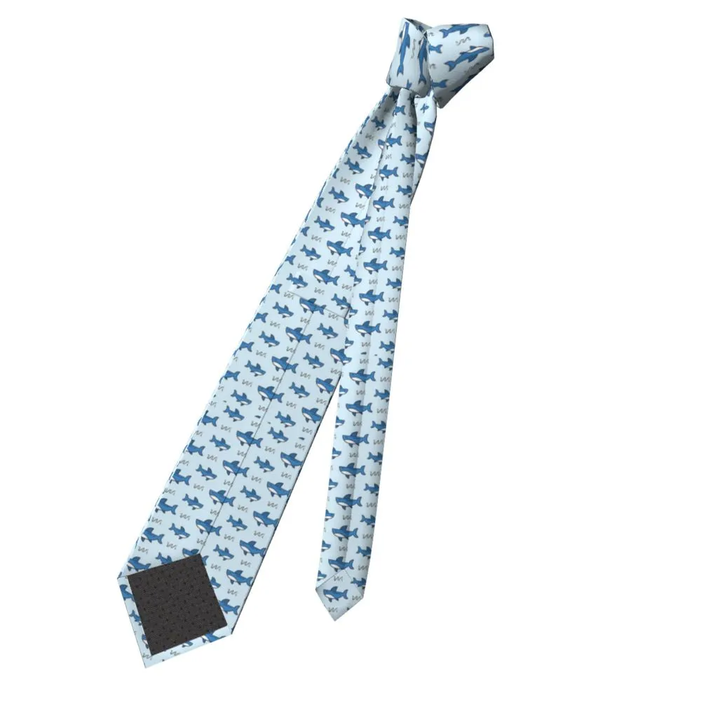 Light Blue Tie: Shark Pattern