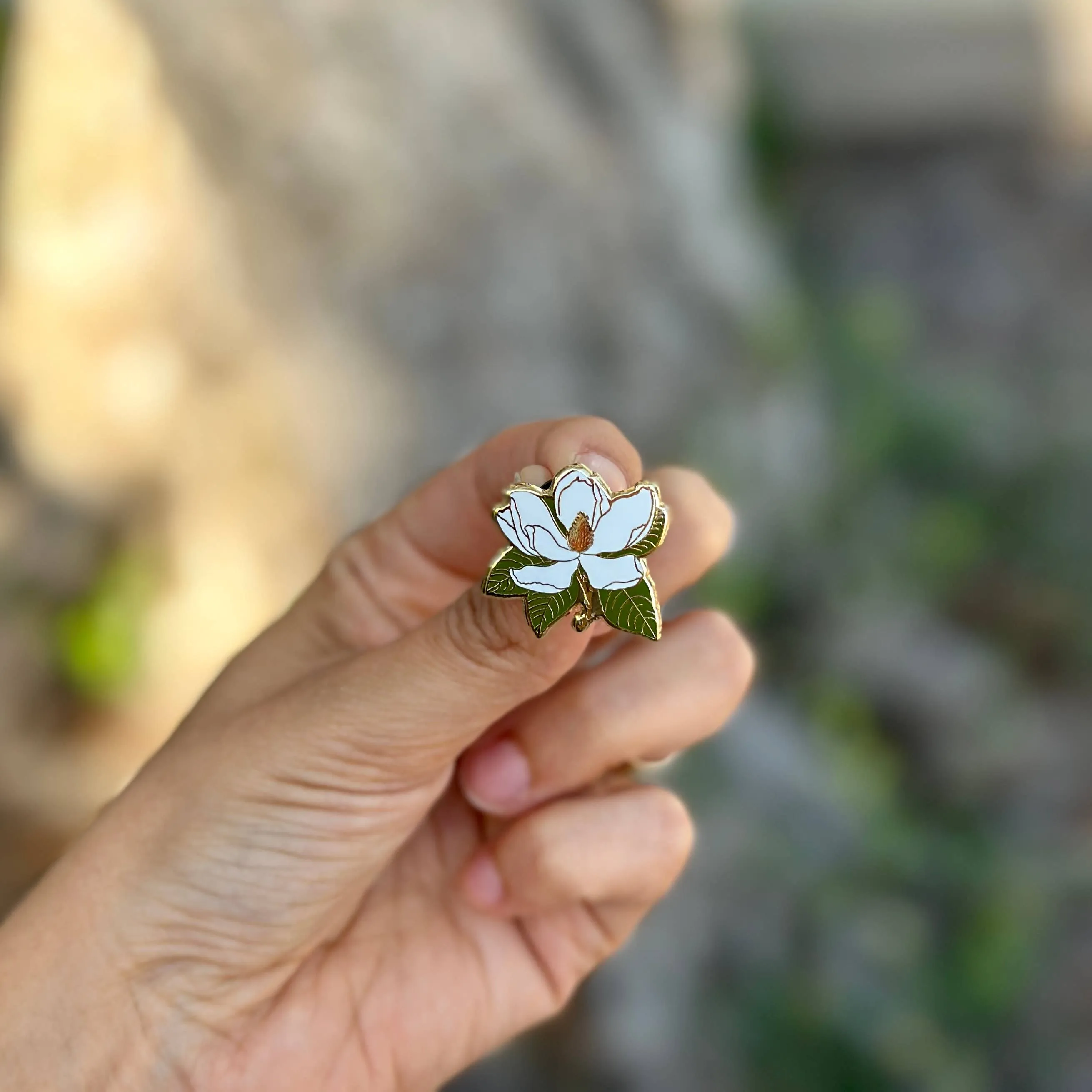 Magnolia Floral Lapel Pin