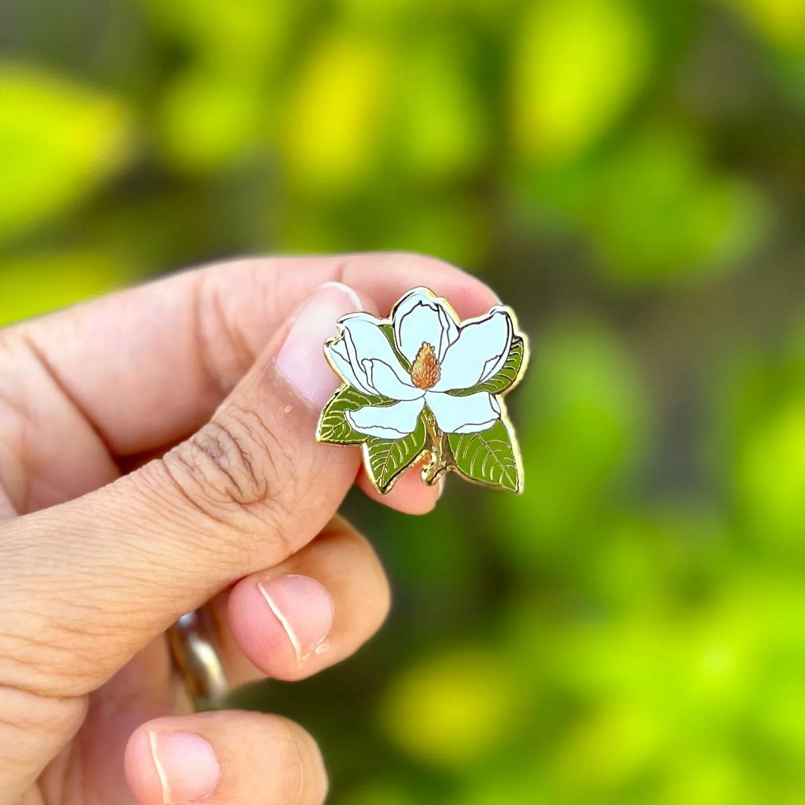 Magnolia Floral Lapel Pin