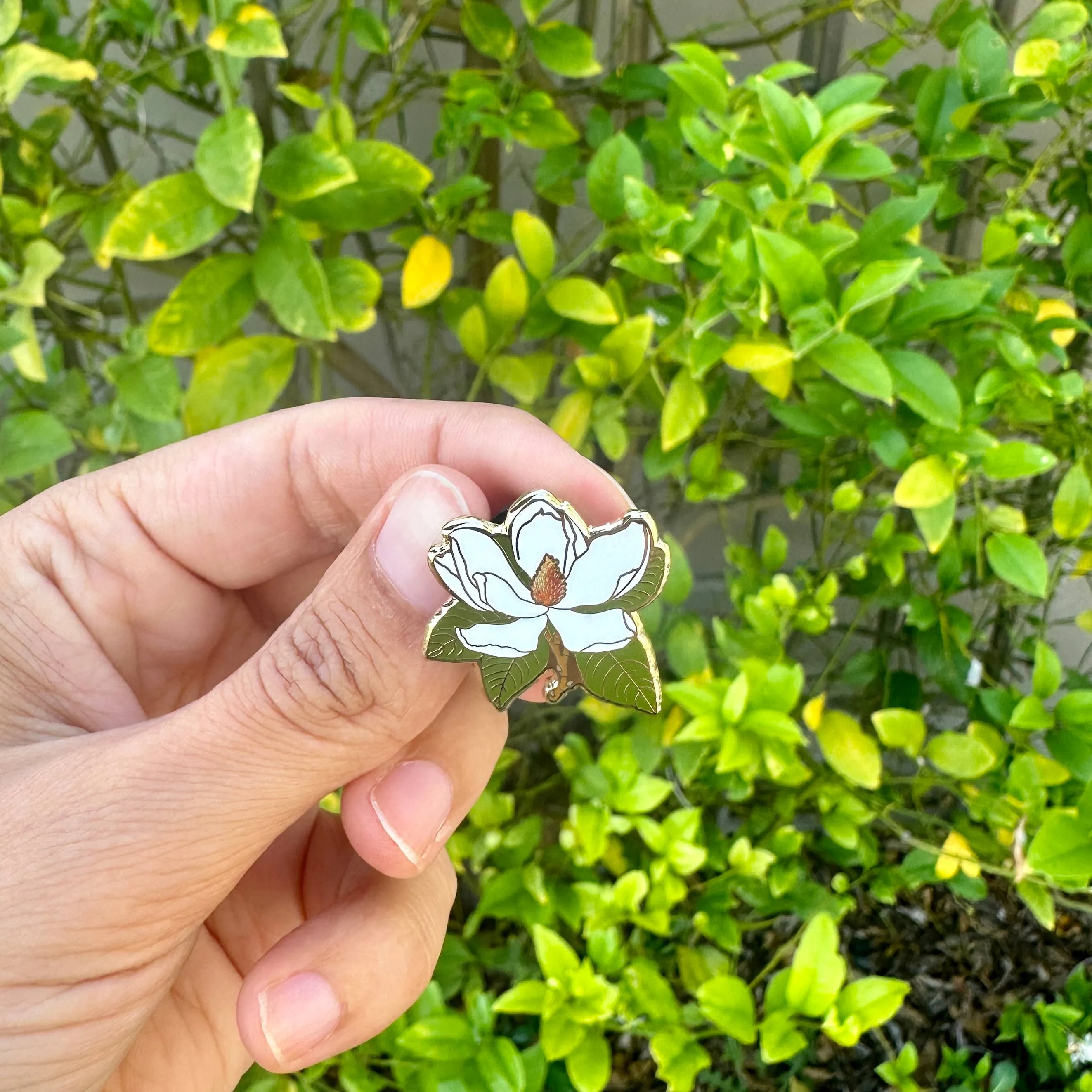 Magnolia Floral Lapel Pin