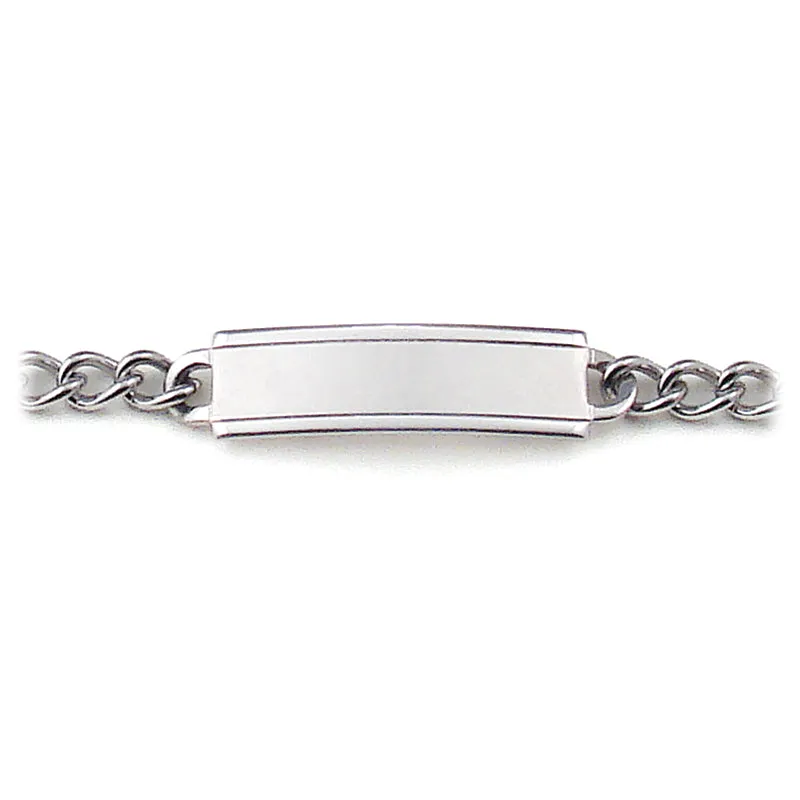 My First ID Stainless Steel Bracelet and Plaque Silver Tone