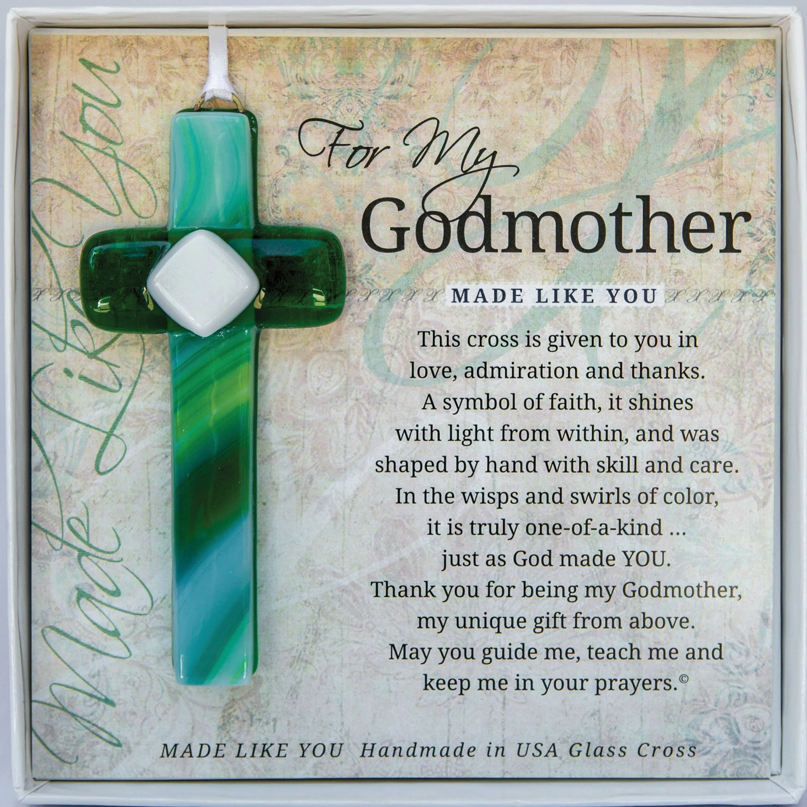 My Godmother Cross: Handmade Glass