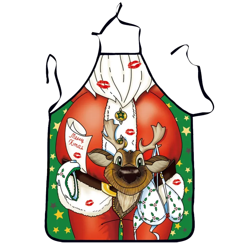 NEW BARLEY Christmas Apron Decoration For Kitchen Bar