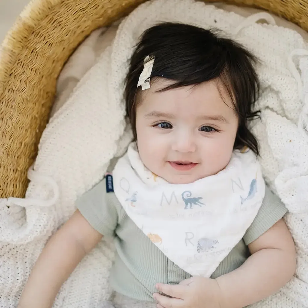 Oh So Soft Muslin Bandana Bib - Animal Alphabet