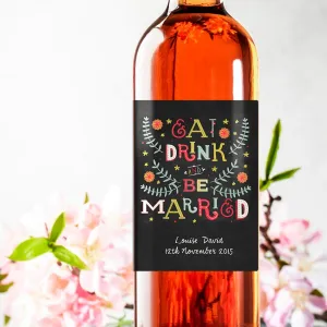 Personalised Eat Drink and Be Married Wine Gift