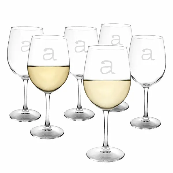 Personalized 12 oz. White Wine Glasses (Set of 6)