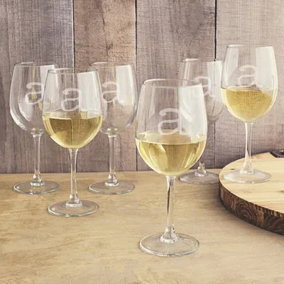 Personalized 12 oz. White Wine Glasses (Set of 6)