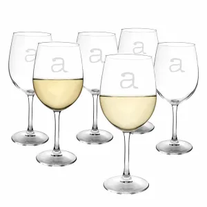 Personalized 12 oz. White Wine Glasses (Set of 6)