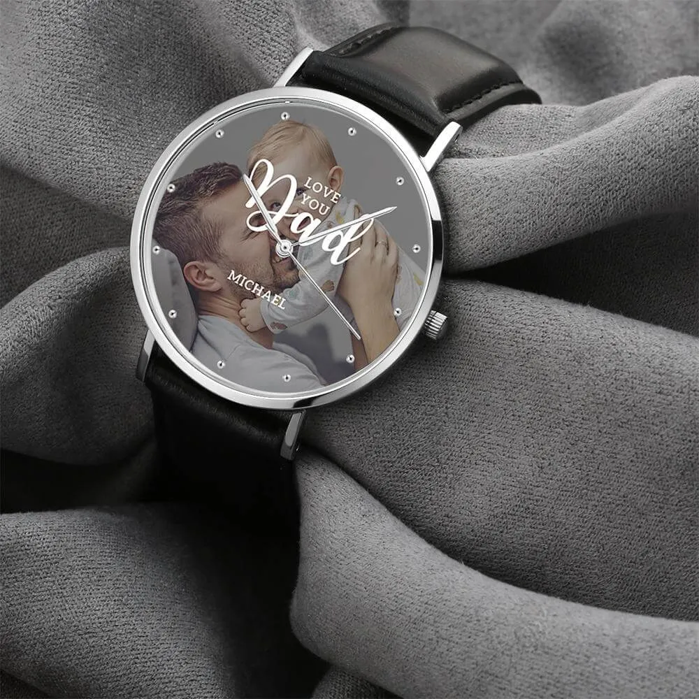 Personalized Love you Dad Photo Watch Father's Day Gift 40mm