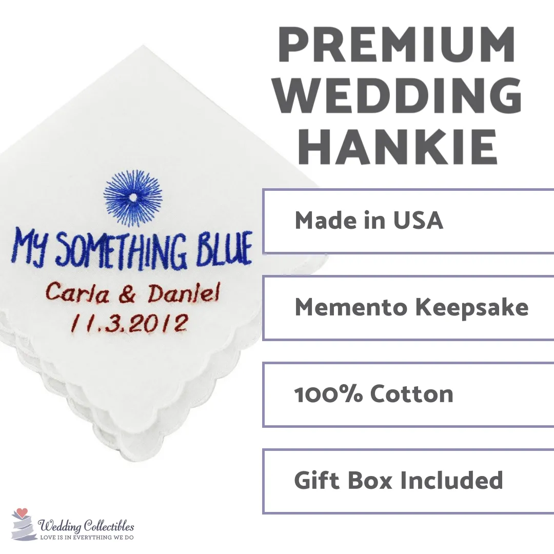 Personalized My Something Blue Wedding Handkerchief