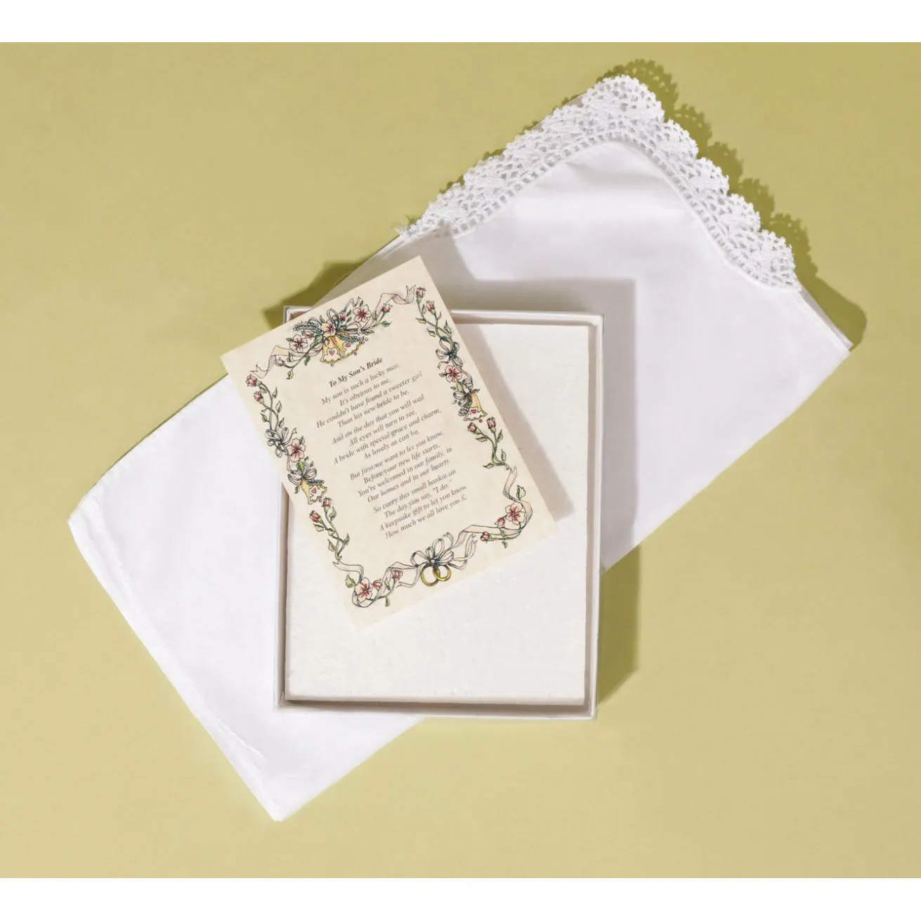 Personalized Poetry Hankie for Grandmother from Bride Wedding Handkerchief