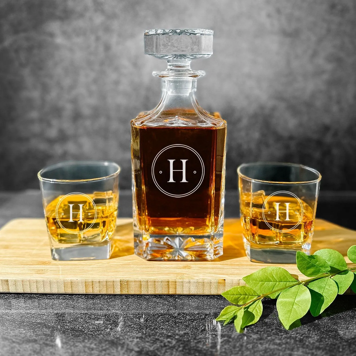 Personalized Square Decanter Set - Modern Designs