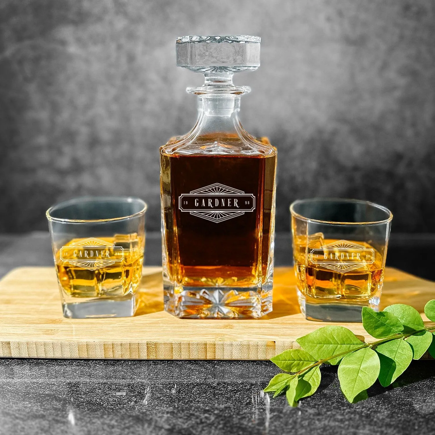 Personalized Square Decanter Set - Modern Designs