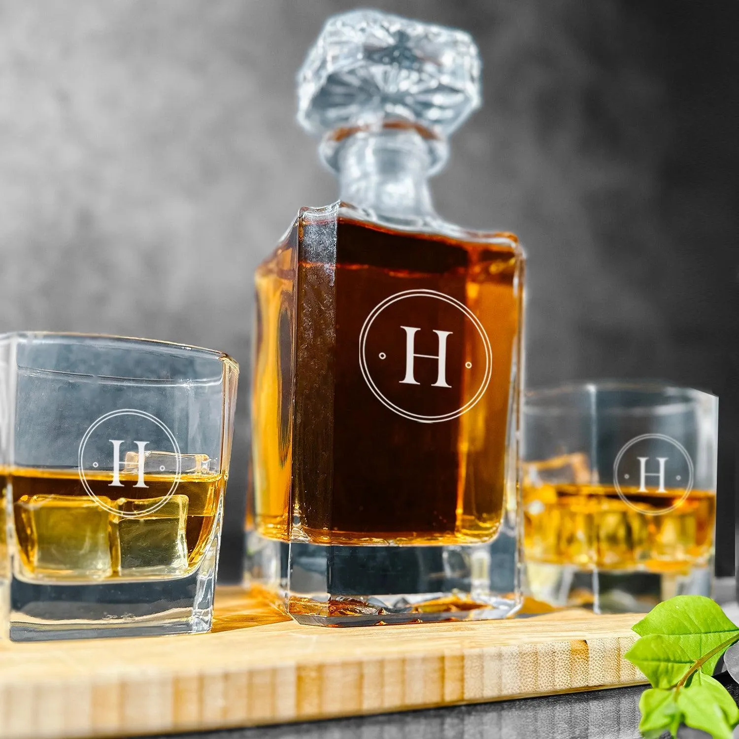 Personalized Square Decanter Set - Modern Designs