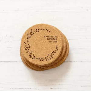 Personalized Wedding Cork Coasters