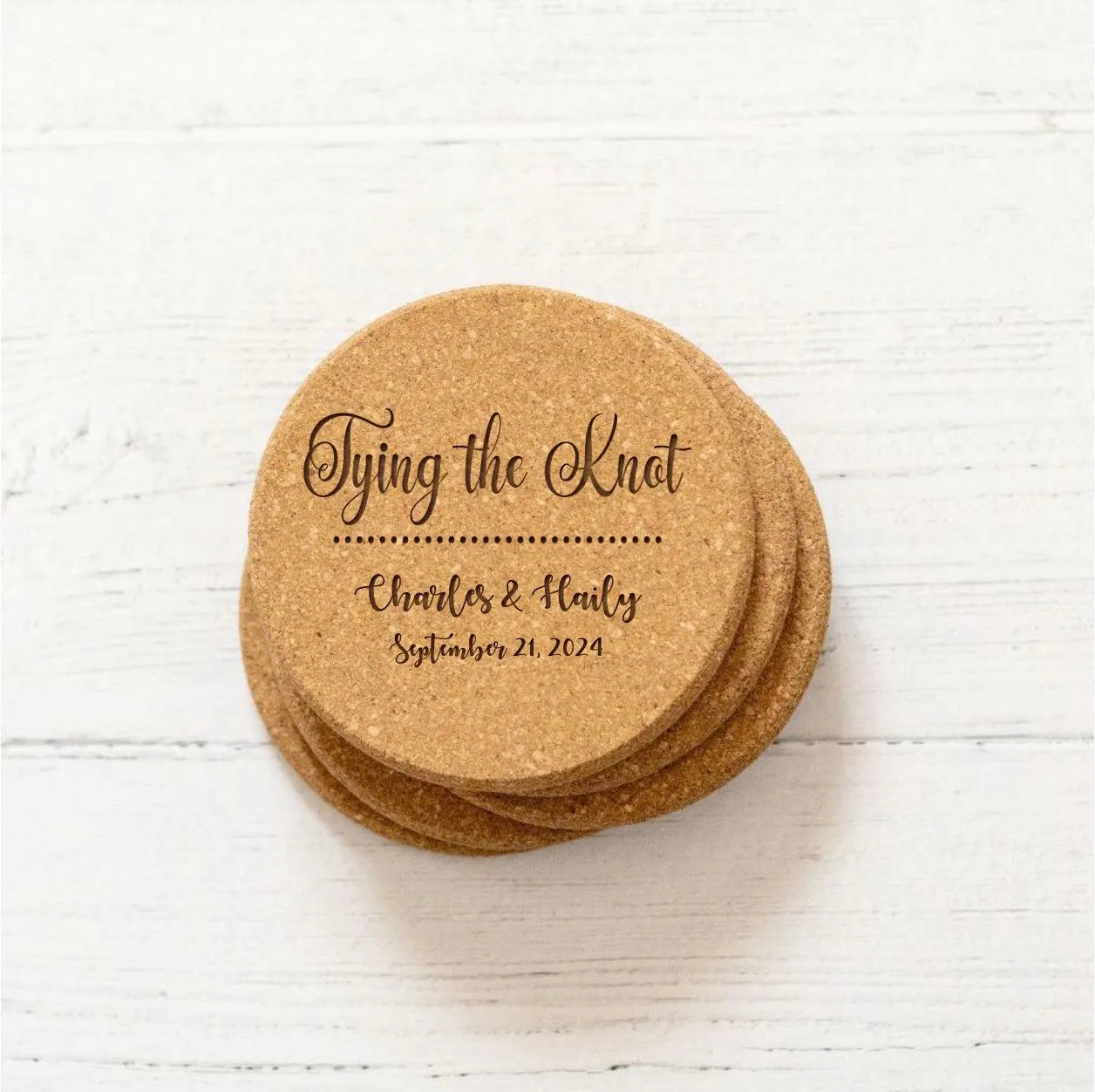 Personalized Wedding Cork Coasters