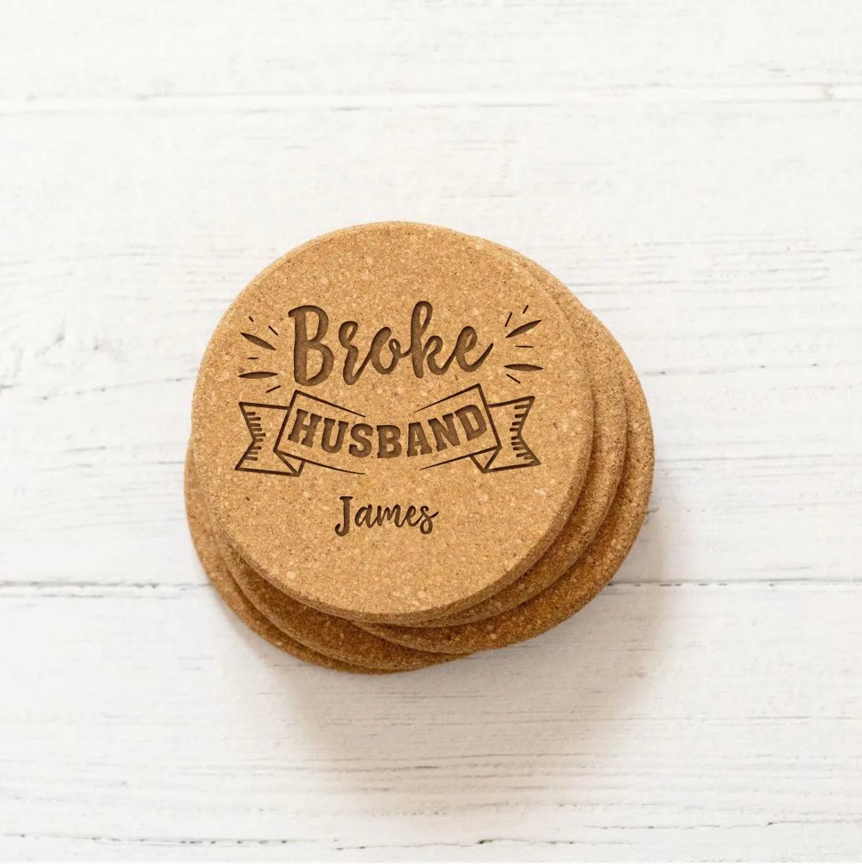 Personalized Wedding Cork Coasters