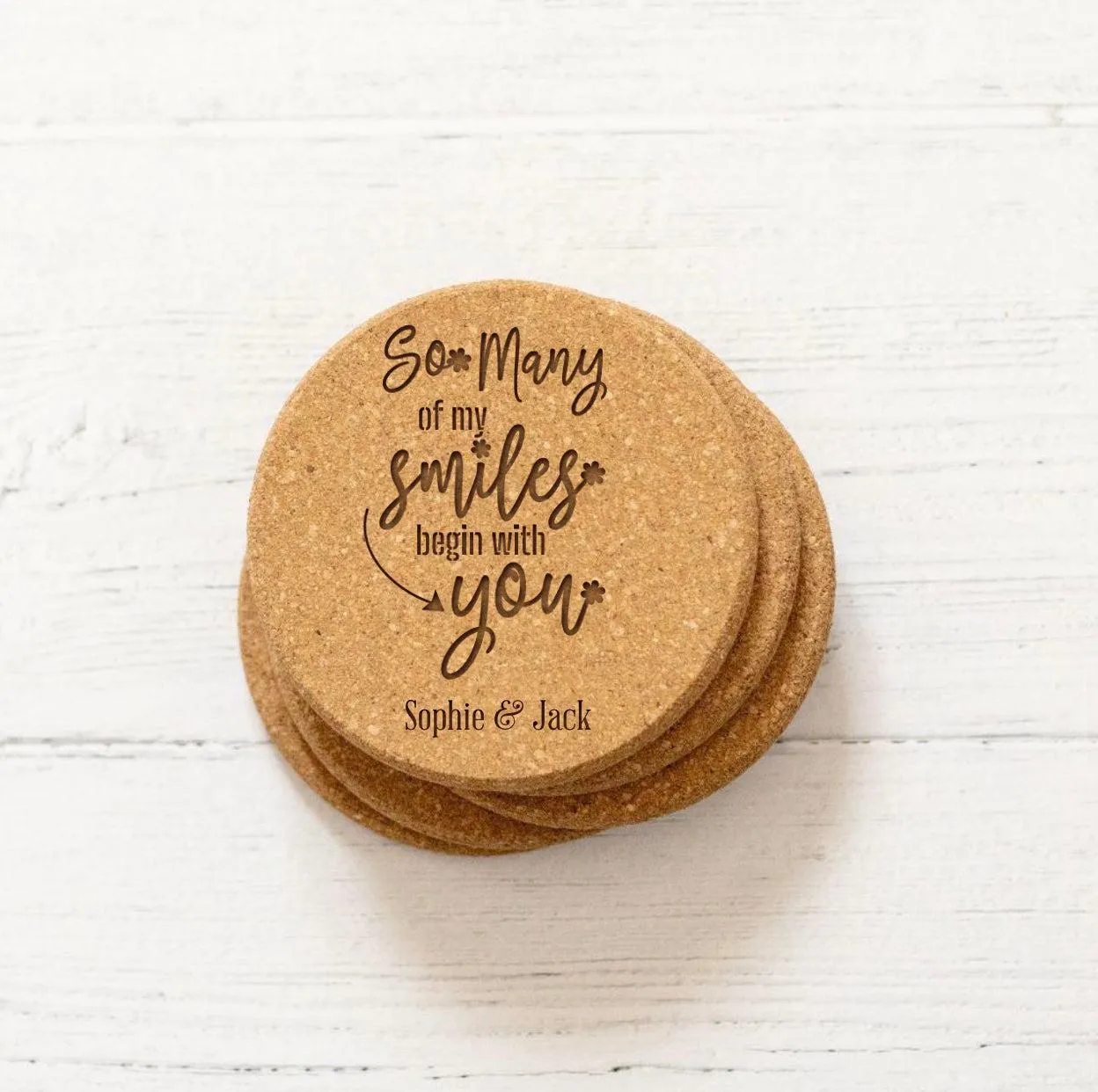 Personalized Wedding Cork Coasters