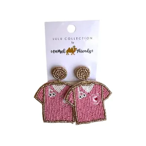 Pink Nurse Beaded & Embellished Earrings