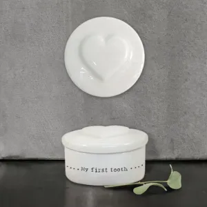 Porcelain Heart My First Tooth box - Baby Gift