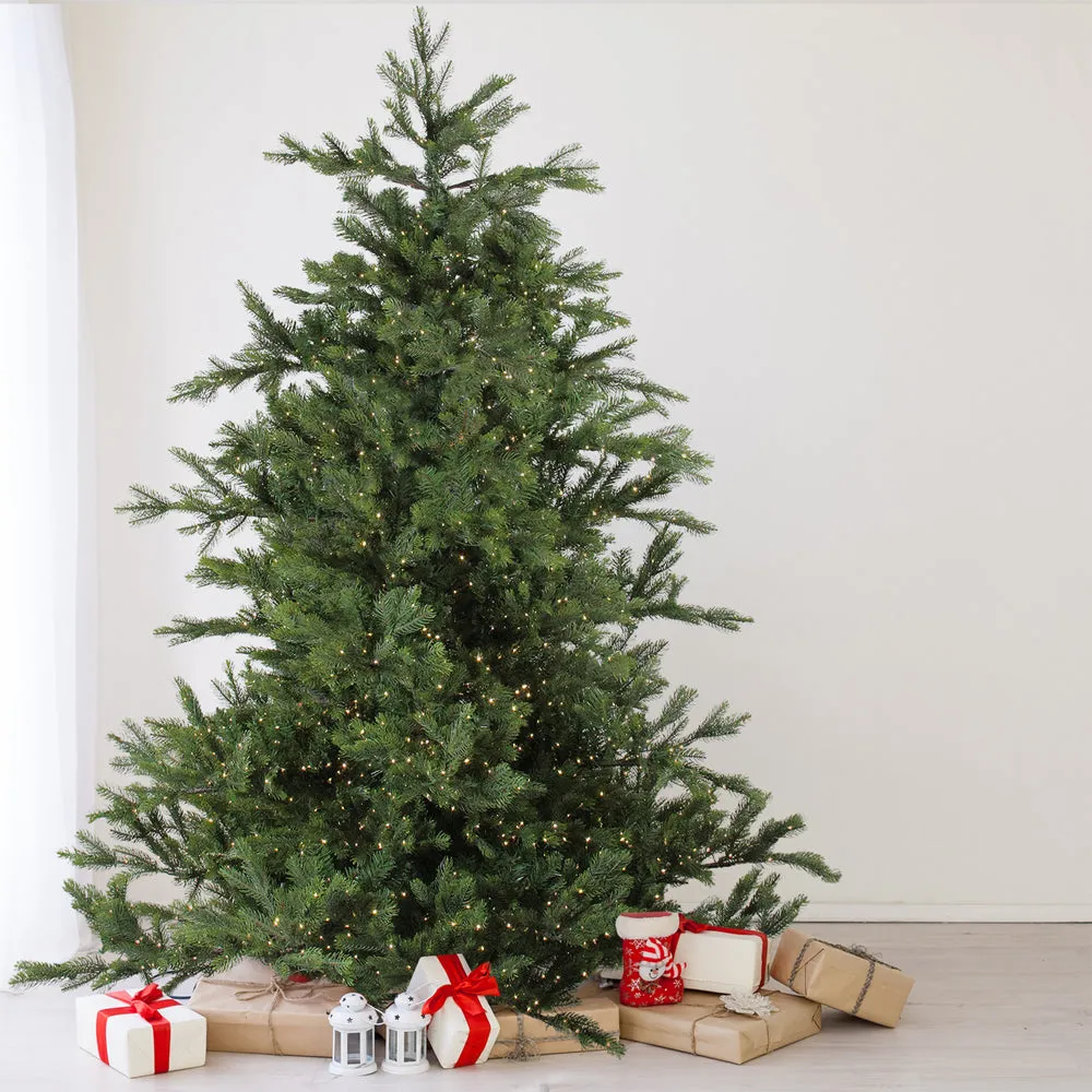 Pre Lit Full Oregon Noble Fir Artificial Christmas Tree