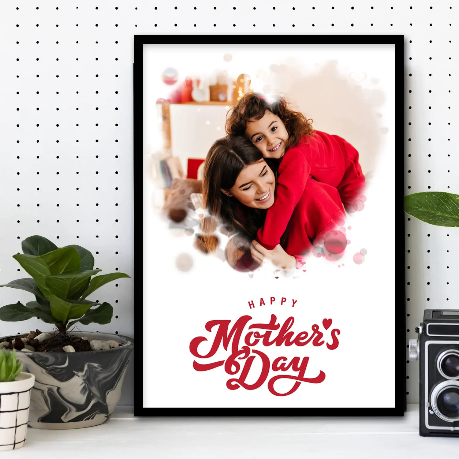 Prints Club Happy Mother's Day Personalised Wooden Photo Table Top 9 X 13 In - Birthday Mothers Day Sorry Gift For Mom Mother, Tabletop