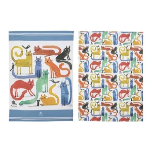 Quirky Cats Tea Towel Set (2pc)