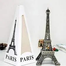 Qwid - 3D Metal Paris Eiffel Tower Metal Craft Famous Landmark Building Metal Statue, Cabinet, Office, Gifts Decorative Eiffel Tower Showpiece Pack of 1