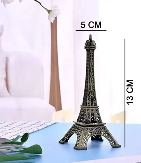 Qwid - 3D Metal Paris Eiffel Tower Metal Craft Famous Landmark Building Metal Statue, Cabinet, Office, Gifts Decorative Eiffel Tower Showpiece Pack of 1