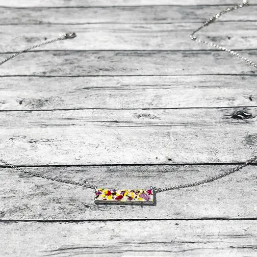 Remembrance Bar Necklace Using Flower Petals