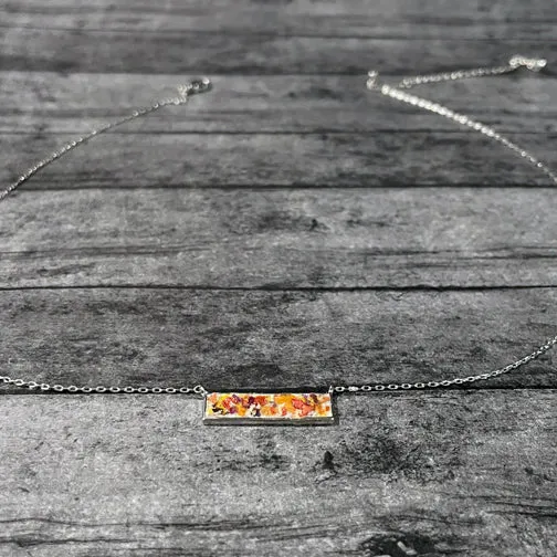 Remembrance Bar Necklace Using Flower Petals