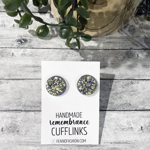 Remembrance Cufflinks Using Flower Petals