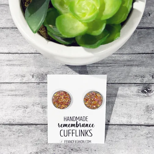 Remembrance Cufflinks Using Flower Petals