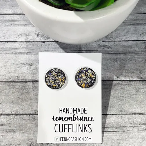 Remembrance Cufflinks Using Flower Petals