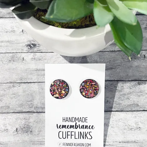 Remembrance Cufflinks Using Flower Petals