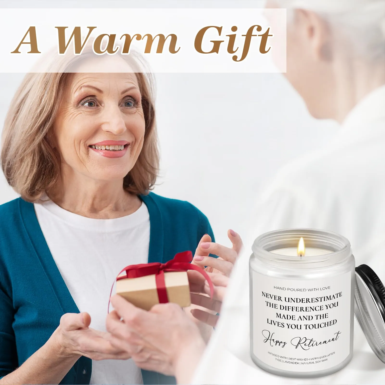 Retirement Gifts for Women Men, Best Retirement Gifts for Women, Going Away Farewell Gifts for Coworkers Friends, Happy Retirement Gifts - Lavender Scented Candles