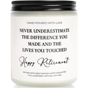 Retirement Gifts for Women Men, Best Retirement Gifts for Women, Going Away Farewell Gifts for Coworkers Friends, Happy Retirement Gifts - Lavender Scented Candles