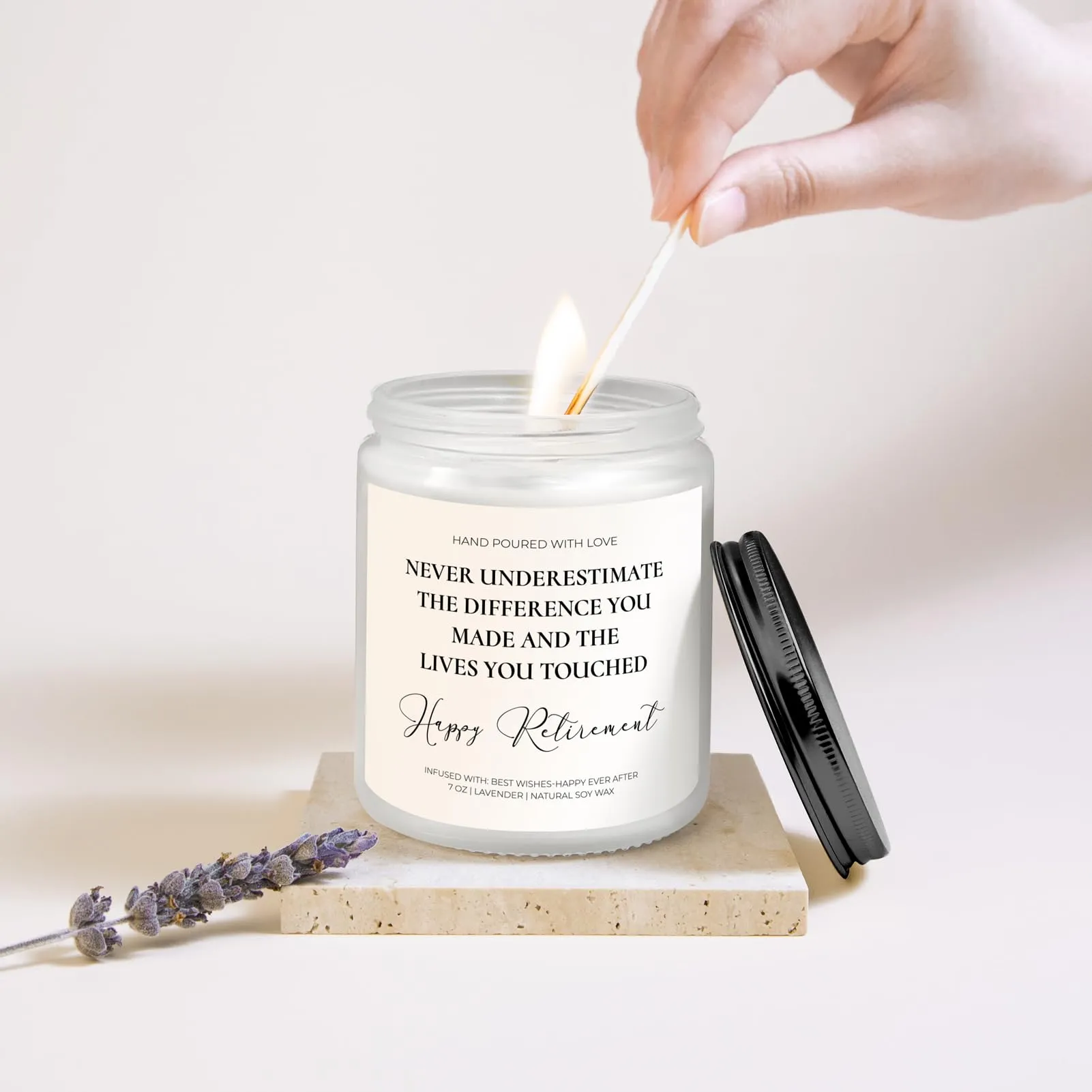 Retirement Gifts for Women Men, Best Retirement Gifts for Women, Going Away Farewell Gifts for Coworkers Friends, Happy Retirement Gifts - Lavender Scented Candles