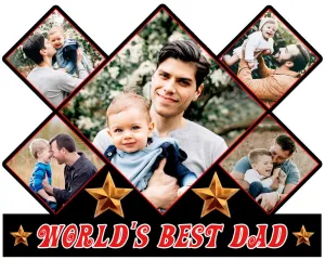 Shri Kanth Art® Personalized World Best Dad Photo Picture Frame for Father Picture Frames, Father (Dad) Love Customized Photo Frame Collage Gift for Papa Love-(12 x 15 Inches)