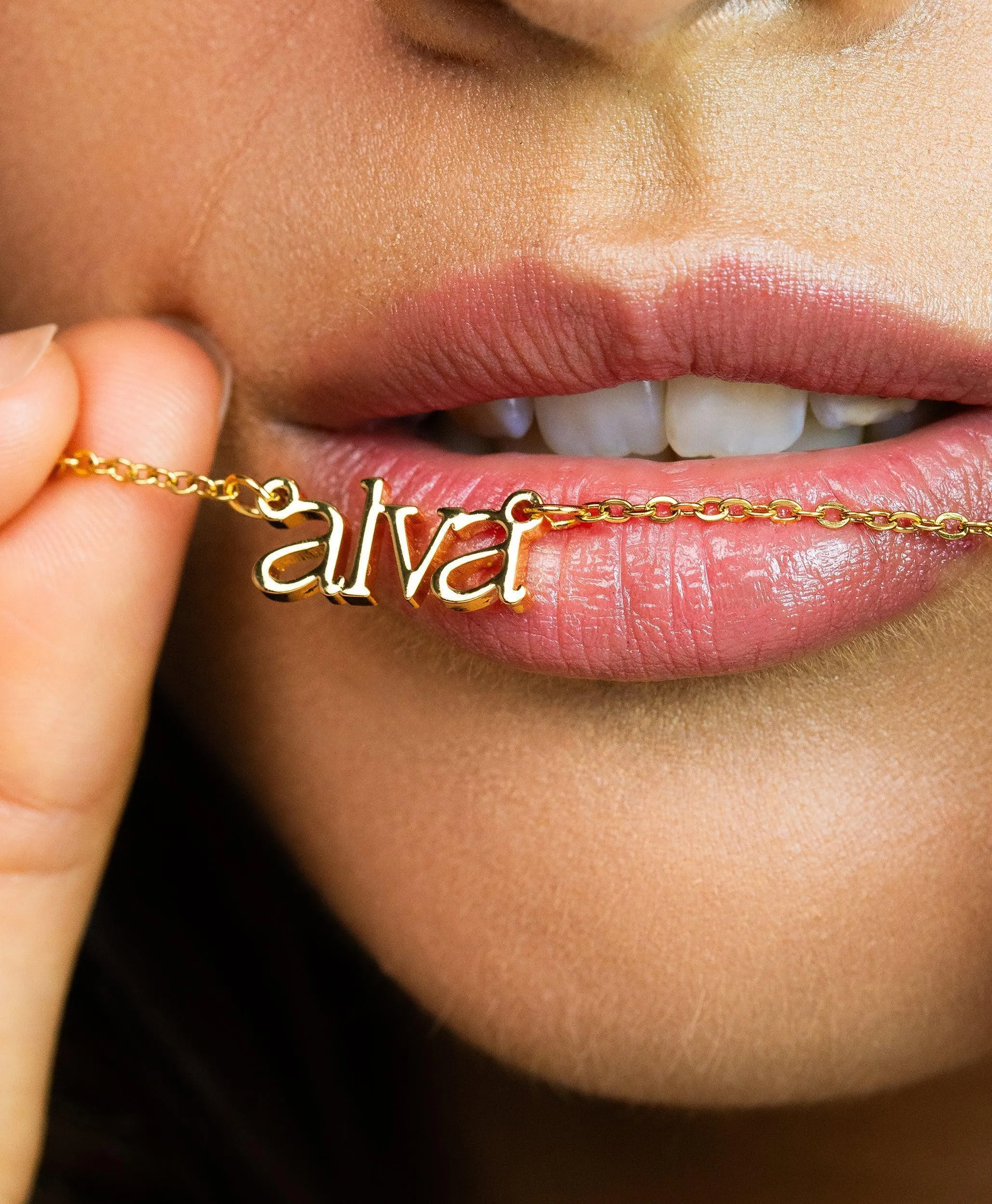 Sleek Name Necklace 18ct Gold Vermeil