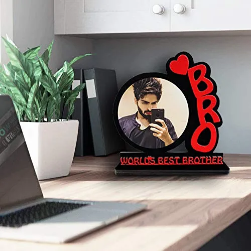 sleep nature's Best Bro/Brother Wooden Personalized Photo Frame for All Occasions| (Multicolour, 8.5x8.5 inch) 2