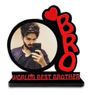 sleep nature's Best Bro/Brother Wooden Personalized Photo Frame for All Occasions| (Multicolour, 8.5x8.5 inch) 2